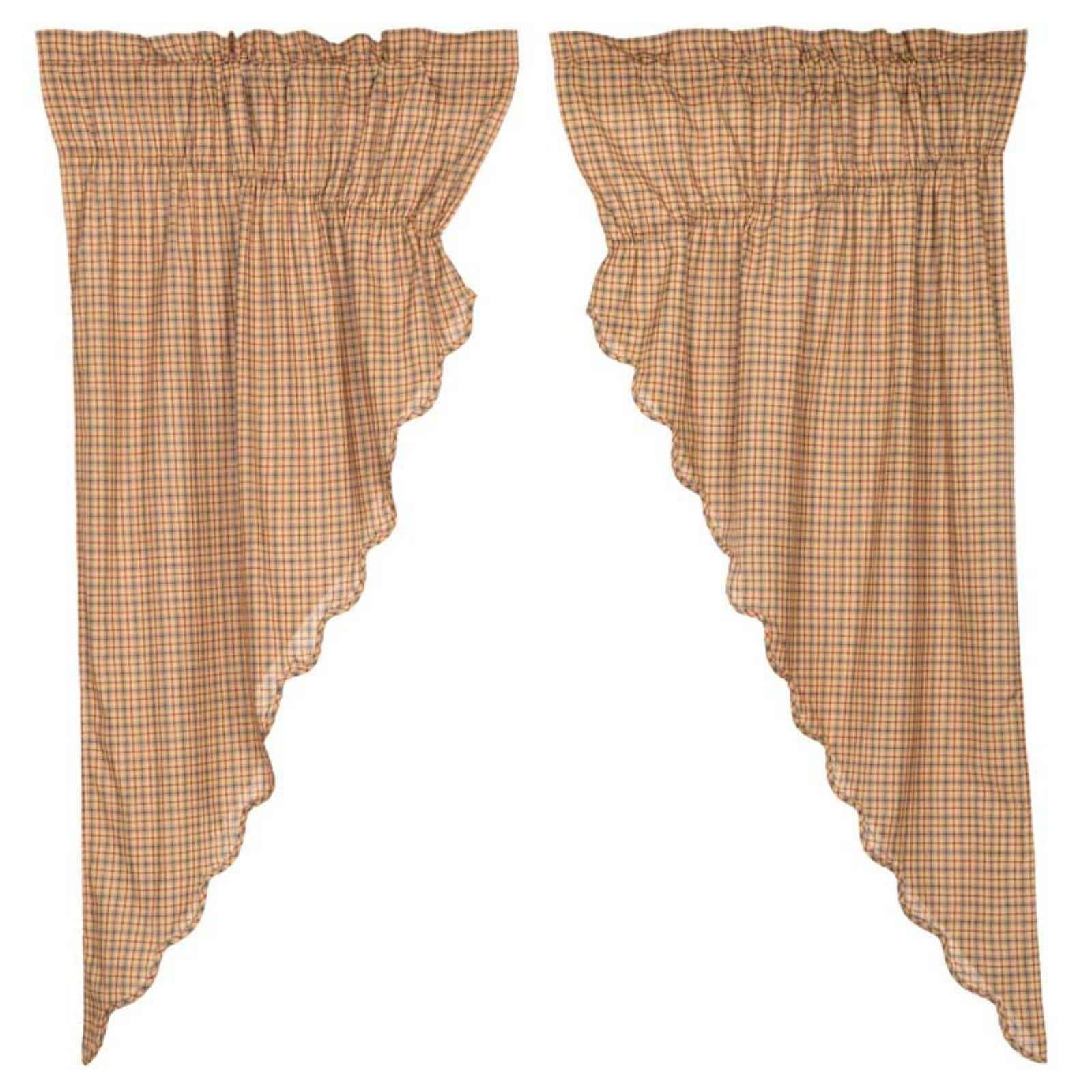 Millsboro Prairie Curtain Scalloped Lined Set of 2 63x36x18