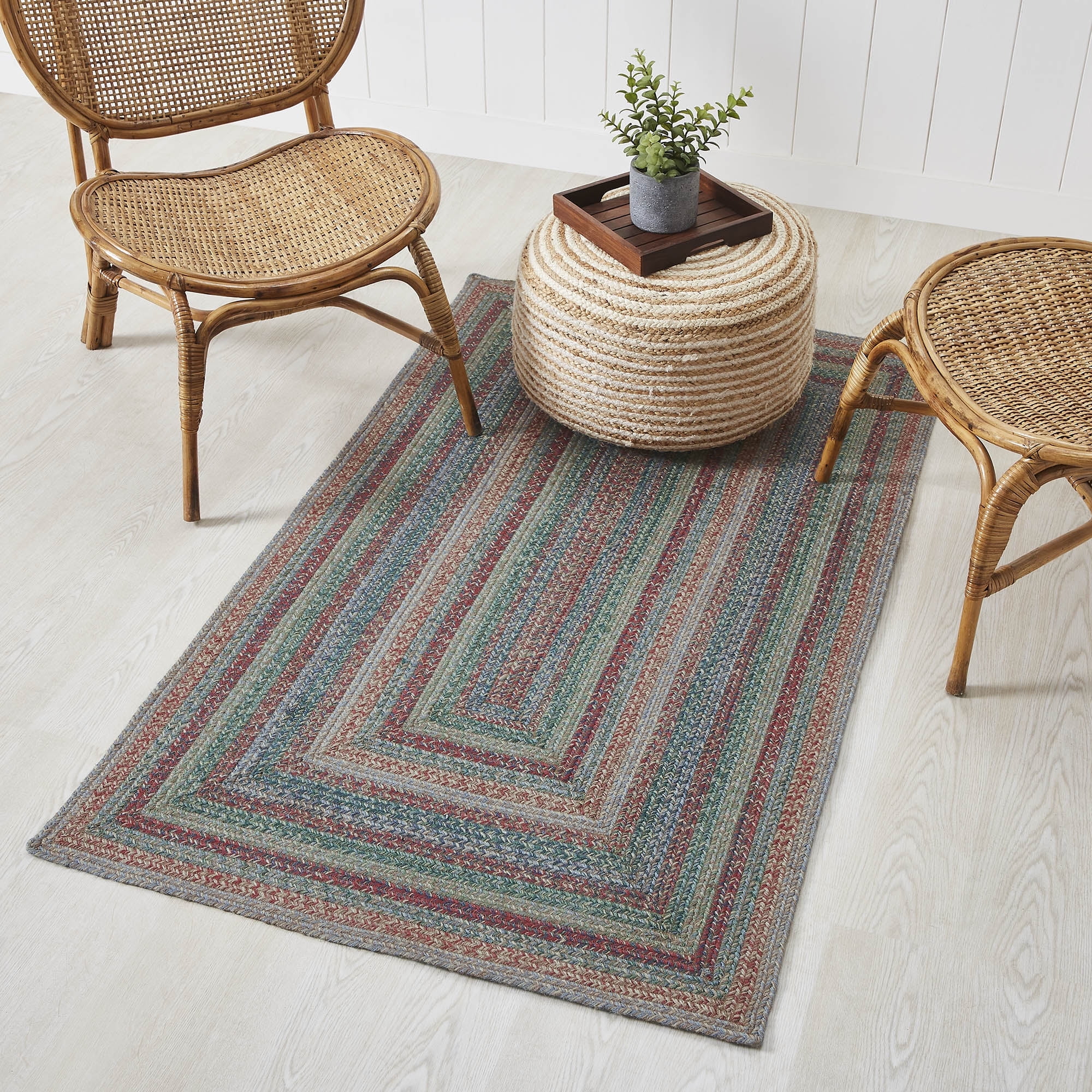VHC Brands Multi Jute Rug Rect w/Pad 36x60