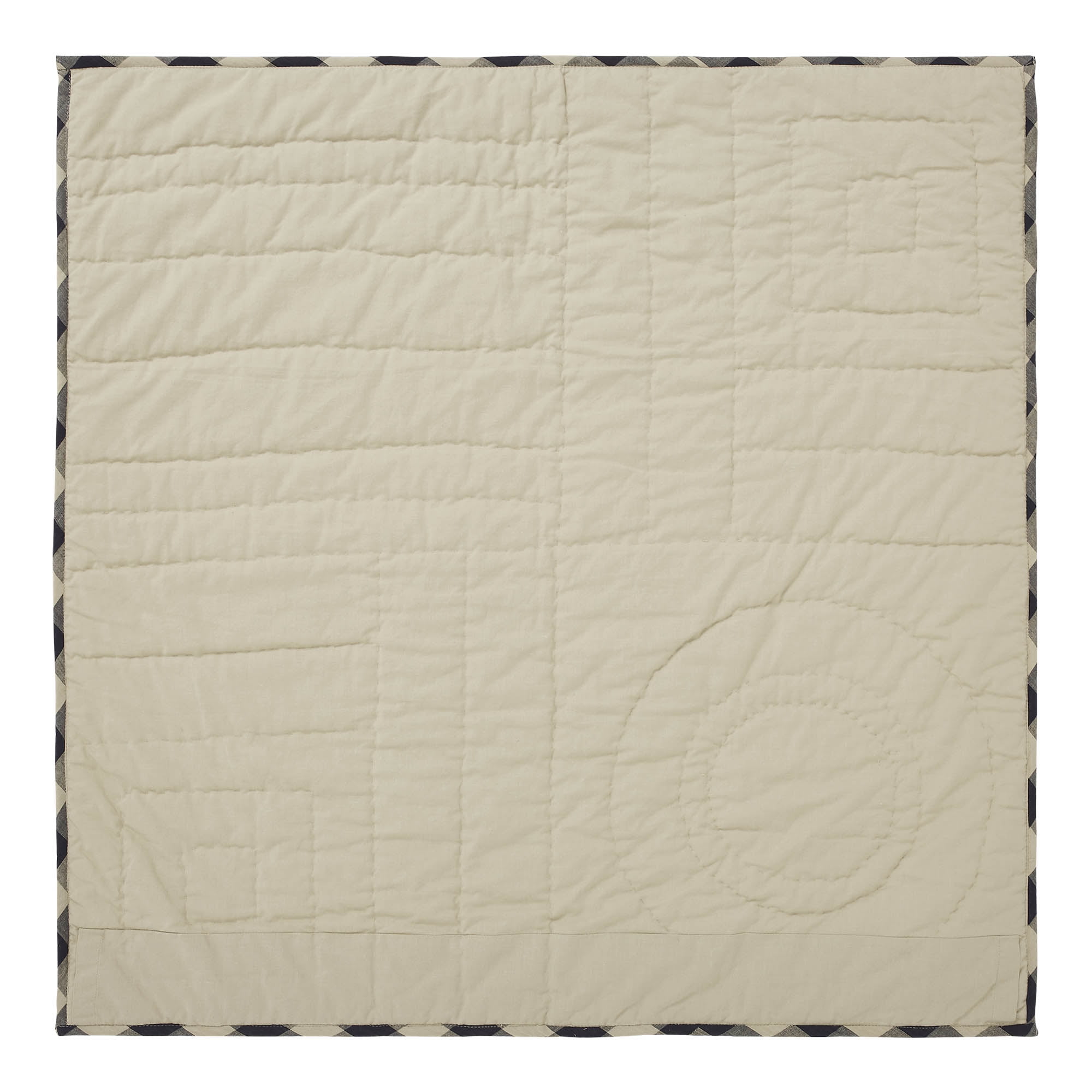 Navy and Khaki Cotton Quilted Lap Throw 32x32