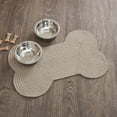 thumbnail image 1 of VHC Brands Indoor/Outdoor Pet Food Mat Placemat for Food Water Bowl for Dogs Cats Kitchen Bone Rug (Natural, Medium), 1 of 5