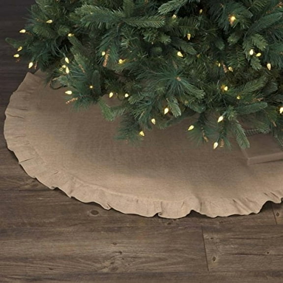 VHC Brands Natural Tan Jute Christmas Tree Skirt, 48"