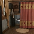 thumbnail image 1 of VHC Brands Ninepatch Star Bath Decor, Shower Curtain w/ Patchwork Borders, Red, 72x72, 1 of 7