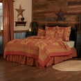 thumbnail image 1 of VHC Brands Ninepatch Star California King Quilt 130Wx115L Country Patchwork Design, Burgundy, 1 of 8