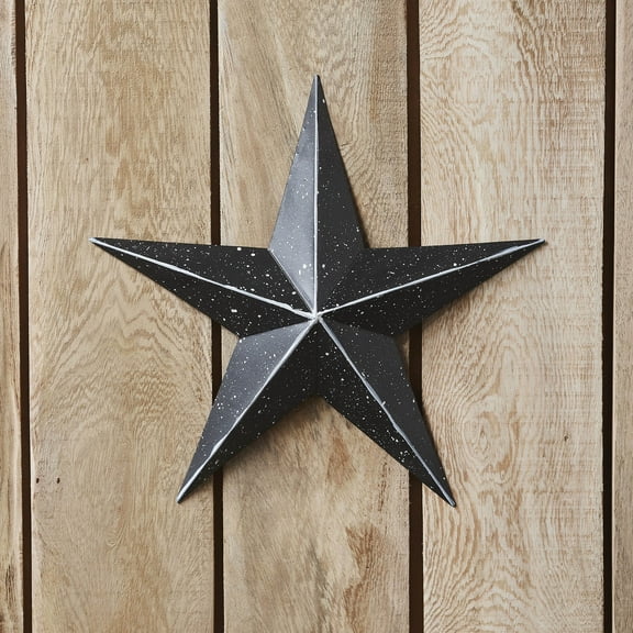 VHC Brands Patriotic Faceted Metal Star Black Wall Hanging 12x12, Independence Day Decor, American Star Design, Distressed Appearance Metal Wall Hanging, Star Shape, Country, Charcoal Black