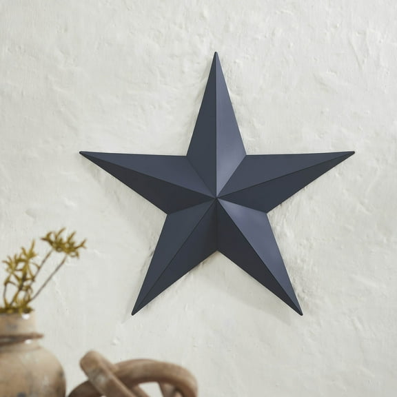 VHC Brands Patriotic Metal Star Distressed 18x18, Independence Day Decor, Decorative Wall Hanging, Rustic Farmhouse Decorations, Navy, Black