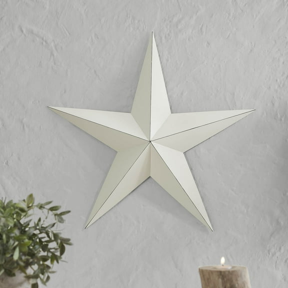 VHC Brands Patriotic Metal Star Distressed 24x24, Independence Day Decor, Decorative Wall Hanging, Rustic Farmhouse Decorations, Creme, Black