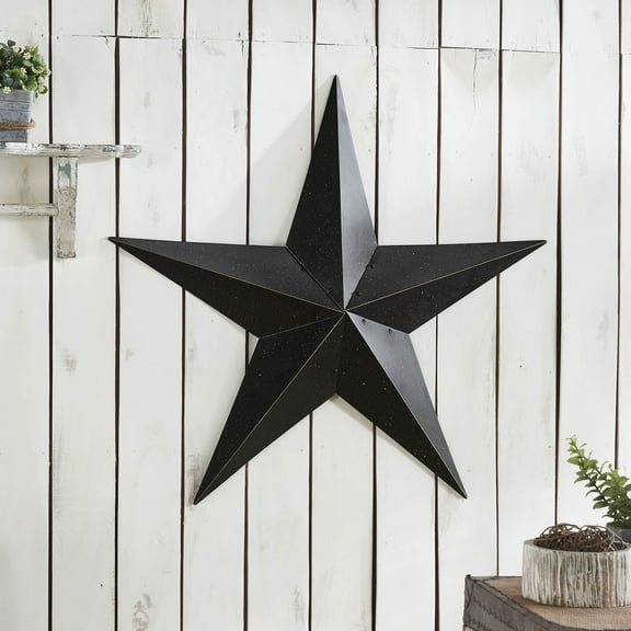VHC Brands Patriotic Metal Star Speckled Distressed 36x36, Independence Day Decor, Decorative Wall Hanging, Rustic Farmhouse Decorations, Country Black, Vintage Tan