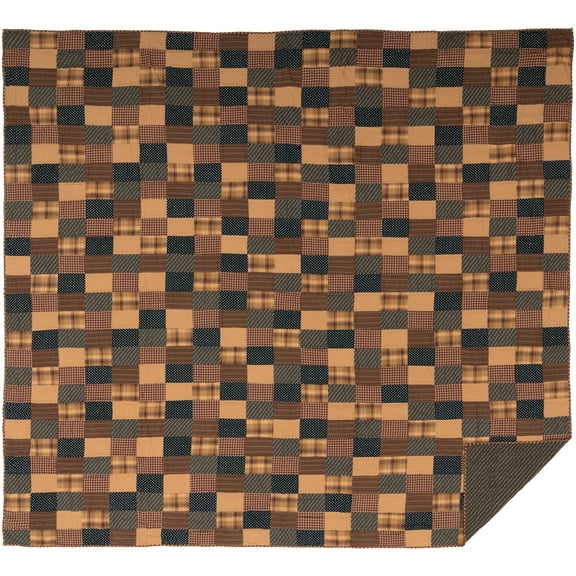 VHC Brands Patriotic Patch Pre-Washed Bedroom Decor, California King Quilt, Red, 130Wx115L