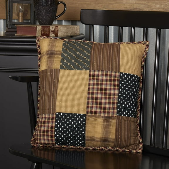 VHC Brands Patriotic Patch Quilted Pillow 16x16