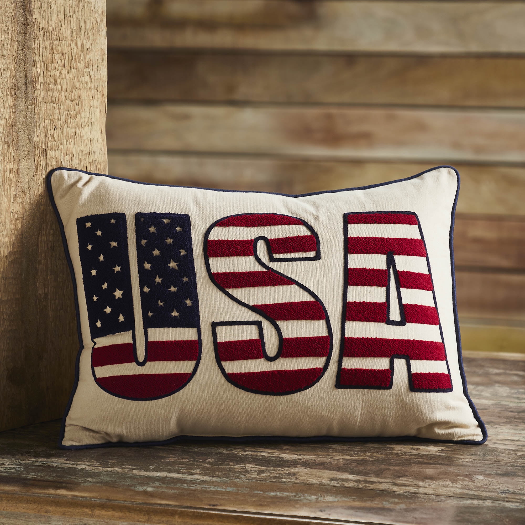 Flag buy Embroidered Pillow Cover POTTERY BARN