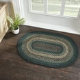 thumbnail image 1 of VHC Brands Pine Grove, Braided Jute Rug, Non-Skid Pad, Accent Rug, Oval, Green, 24x36, 1 of 11