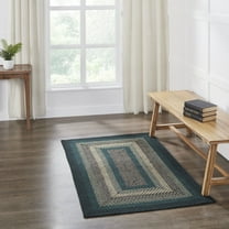 VHC Brands Pine Grove, Braided Jute Rug, Non-Skid Pad, Accent Rug, Rectangle, Green, 36x60