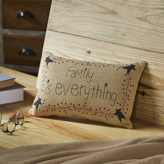 VHC Brands Pip Vinestar 9.5 x 14 Family Is Everything Tan Natural Cotton Decorative Pillow