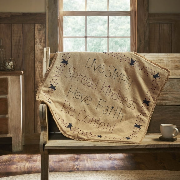 VHC Brands Pip Vinestar Burlap Lap Throw 32Wx32L, Bedroom and Living Room Decor, Blanket, Cotton, Pip Vinestar Collection, Square 32x32, Natural