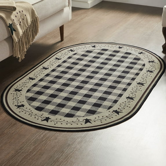 VHC Brands Pip Vinestar Indoor Rug Oval 36x60, Polyester Area Rug, Accent Rug, Floor Decor, Pip Vinestar Collection, Oval 36x60, Natural