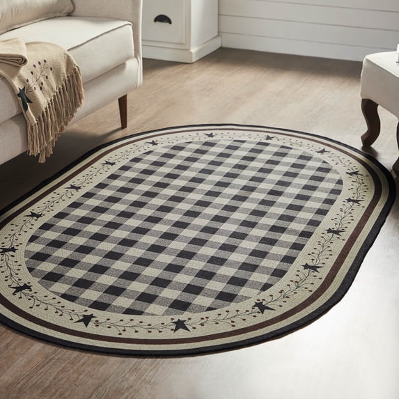 VHC Brands Pip Vinestar Indoor Rug Oval 48x72, Polyester Area Rug, Accent Rug, Floor Decor, Pip Vinestar Collection, Oval 48x72, Natural