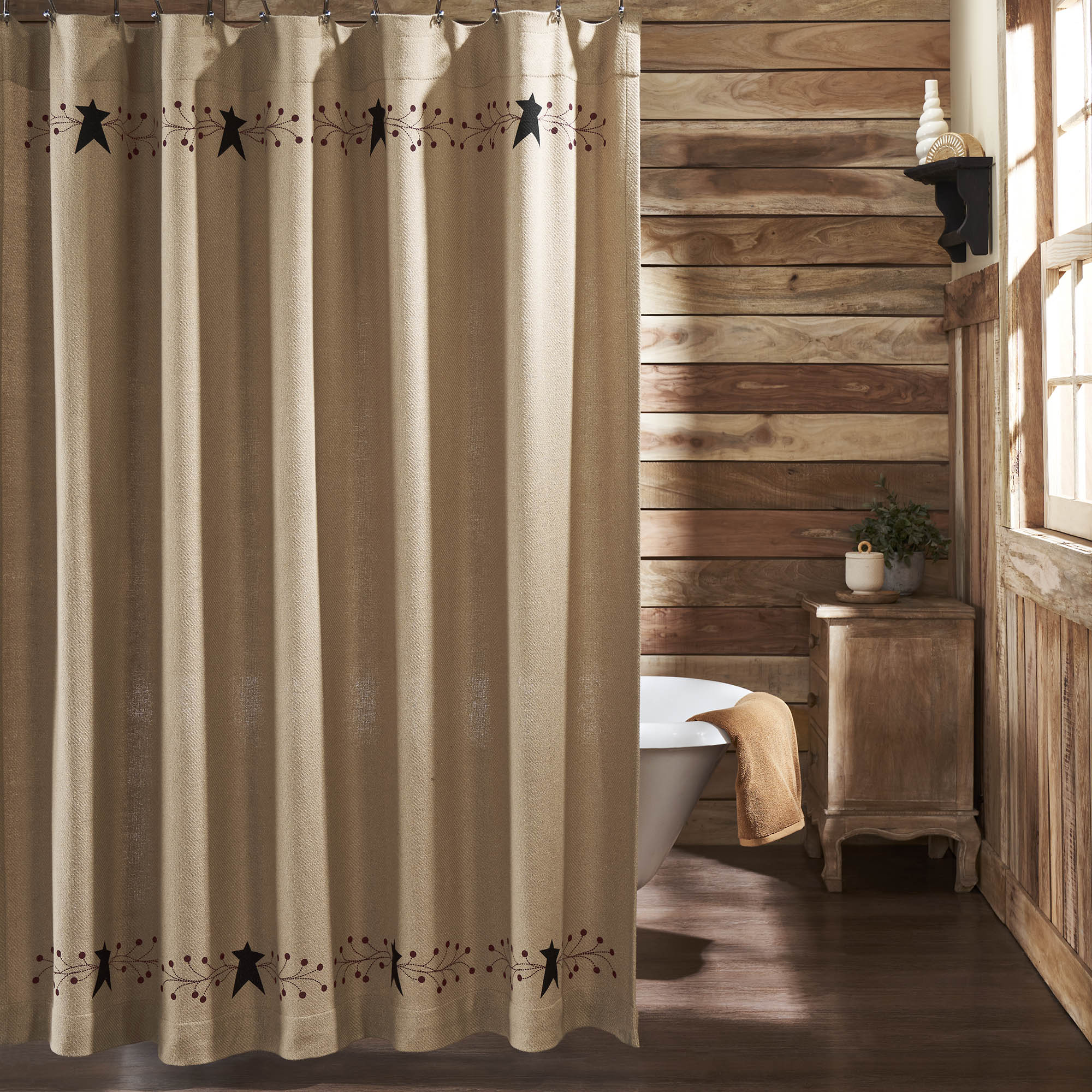 VHC Brands Pip Vinestar Shower Curtain 72x72, Cotton Bathroom, Bath ...