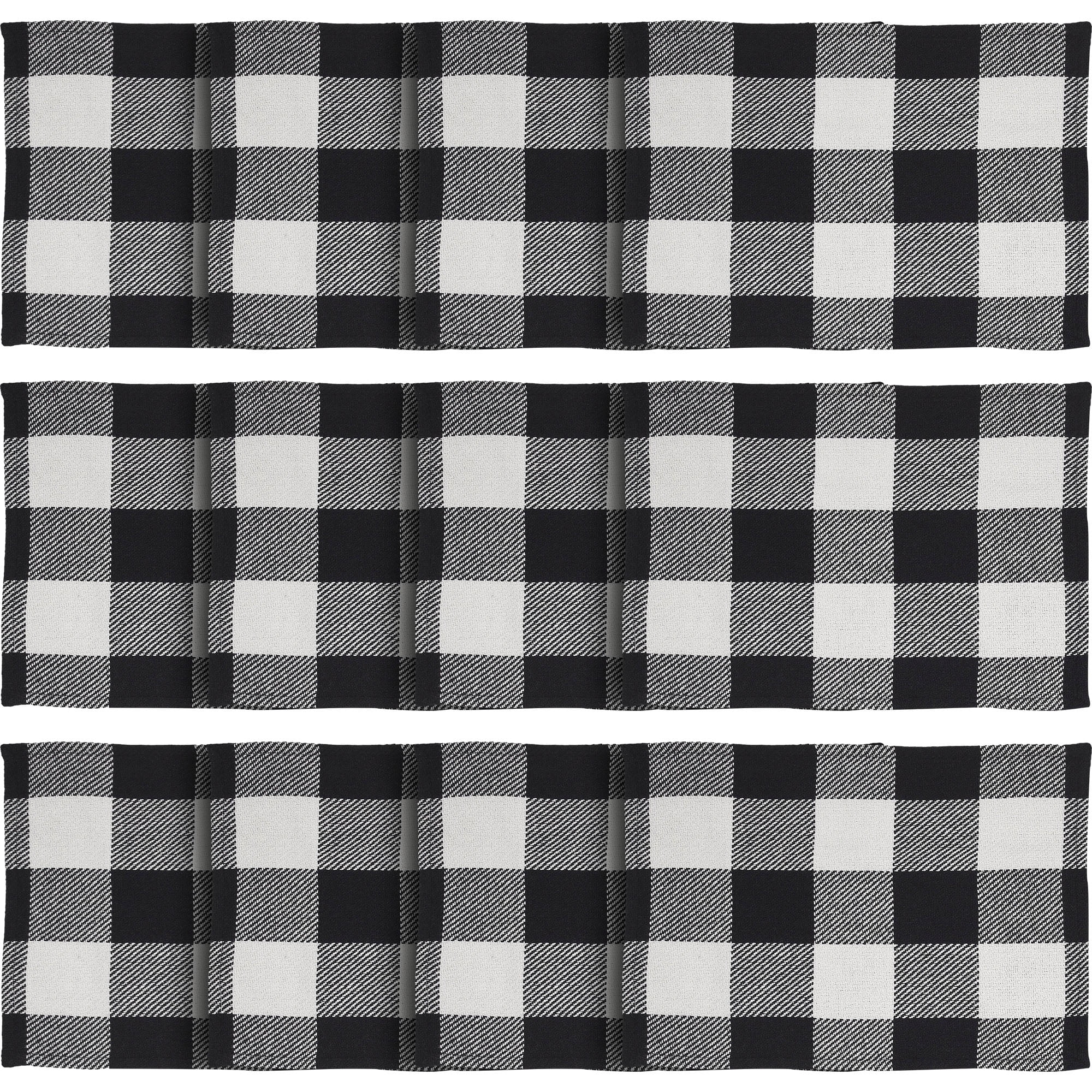 VHC Brands Placemat 13x19 Set of 2, Cotton Dining Room, Kitchen Placemat, Dining Table Placemats, Place Mat, Annie Buffalo Check Collection, Rectangle 13x19, Country Black, 6 Pack 12 Pack