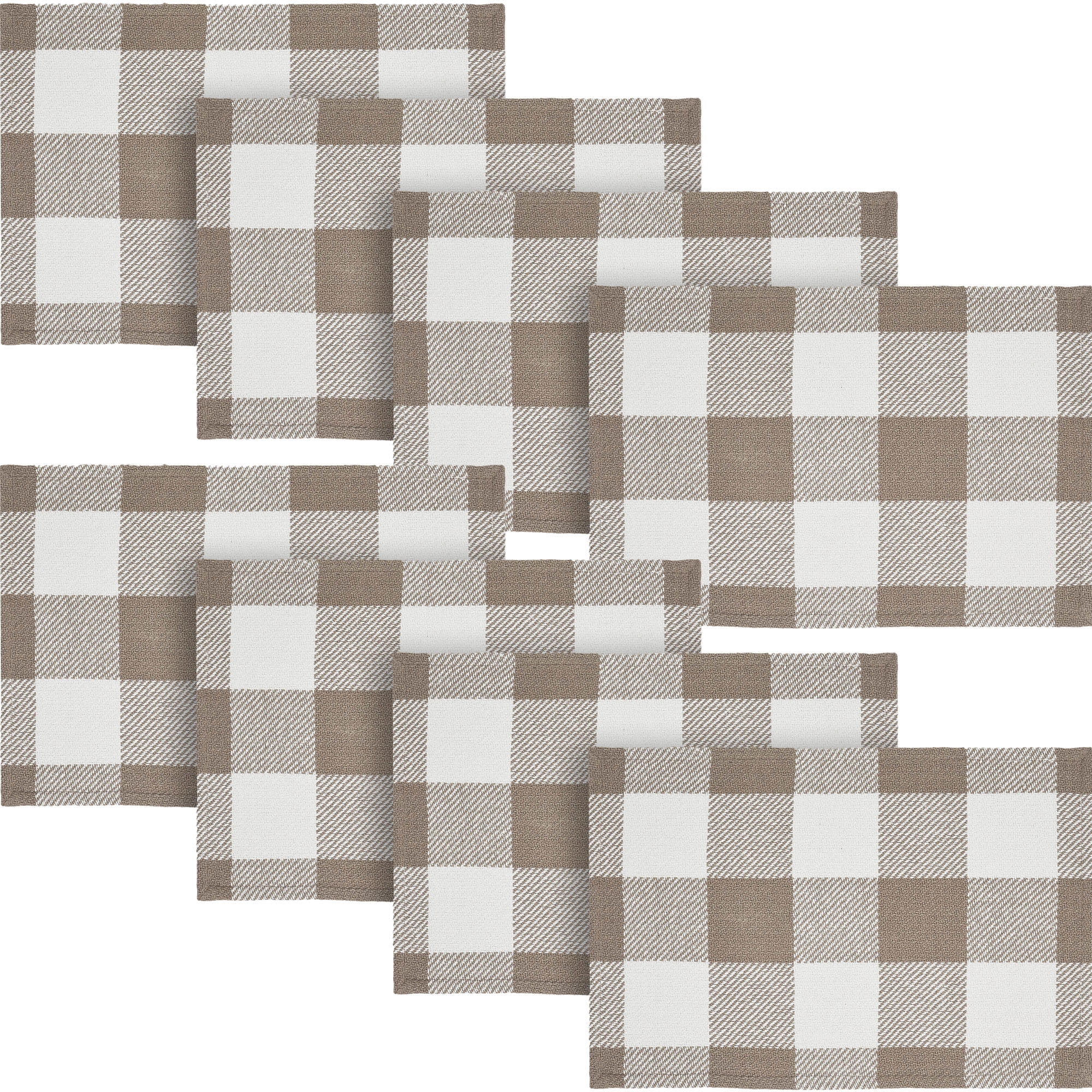 VHC Brands Placemat 13x19 Set of 2, Cotton Dining Room, Kitchen Placemat, Dining Table Placemats, Place Mat, Annie Buffalo Check Collection, Rectangle 13x19, Portabella, 4 Pack 8 Pack