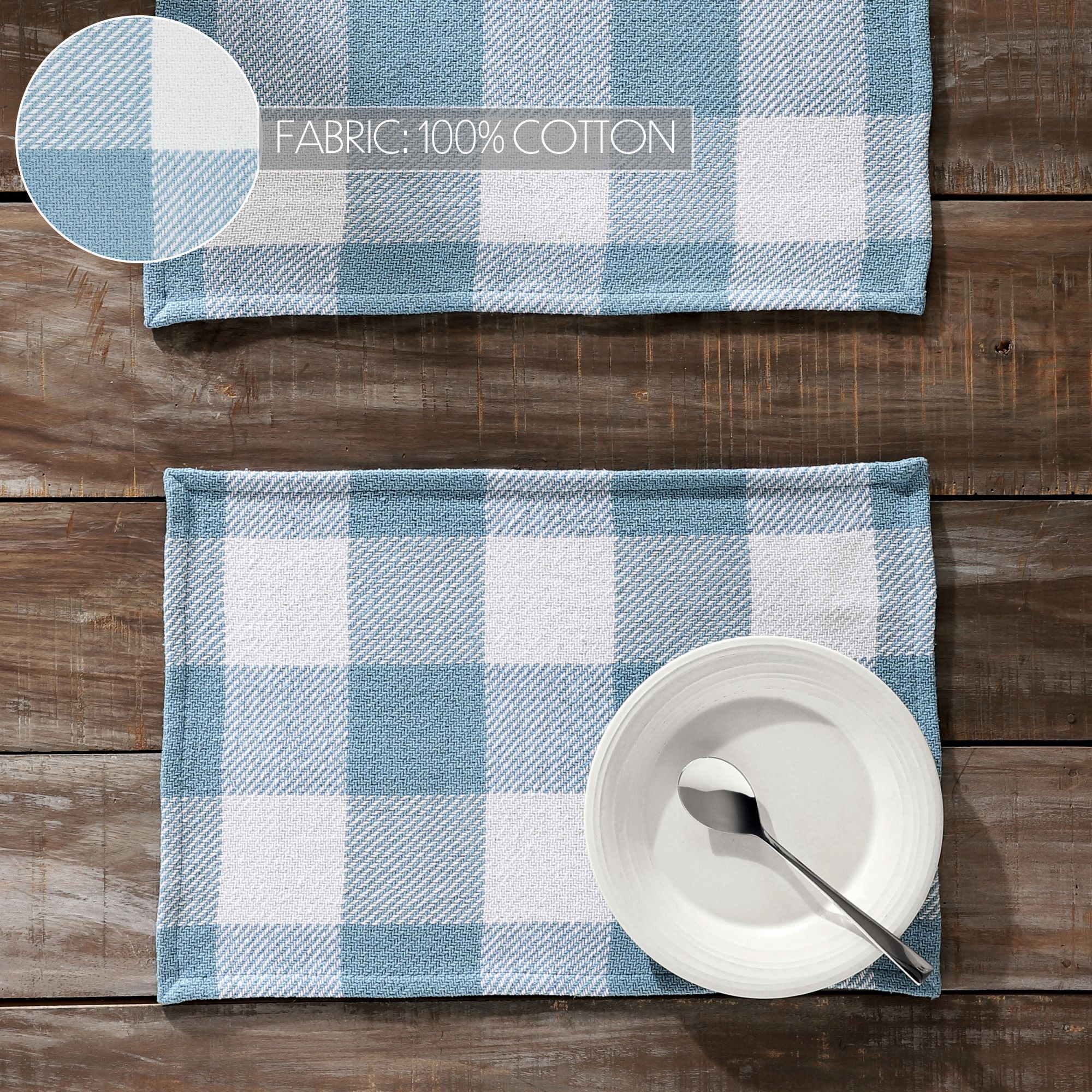 VHC Brands Placemat 13x19 Set of 2, Cotton Dining Room, Kitchen