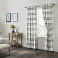 thumbnail image 1 of VHC Brands Plaid Curtain Panel, Black, 84x40, Set of 2, 1 of 5