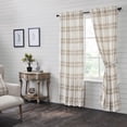thumbnail image 1 of VHC Brands Plaid Curtain Panel, Wheat, 84x40, Set of 2, 1 of 6
