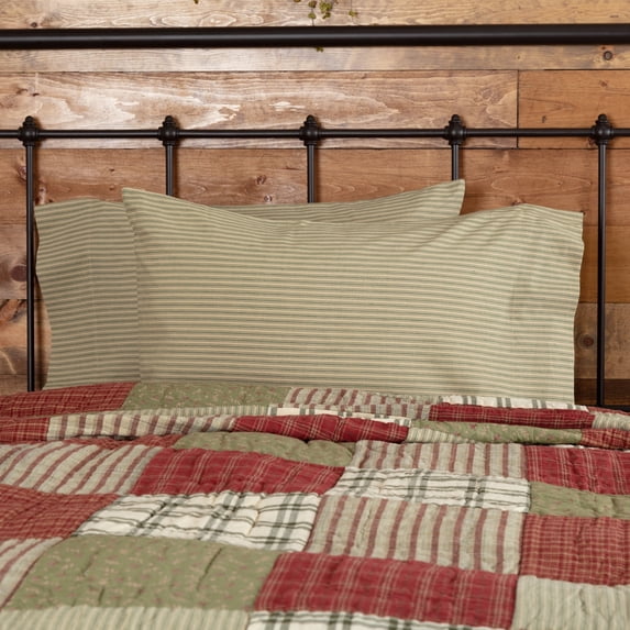 VHC Brands Prairie Winds Bedding Accessory, Set of 2- STANDARD (21x30), Green