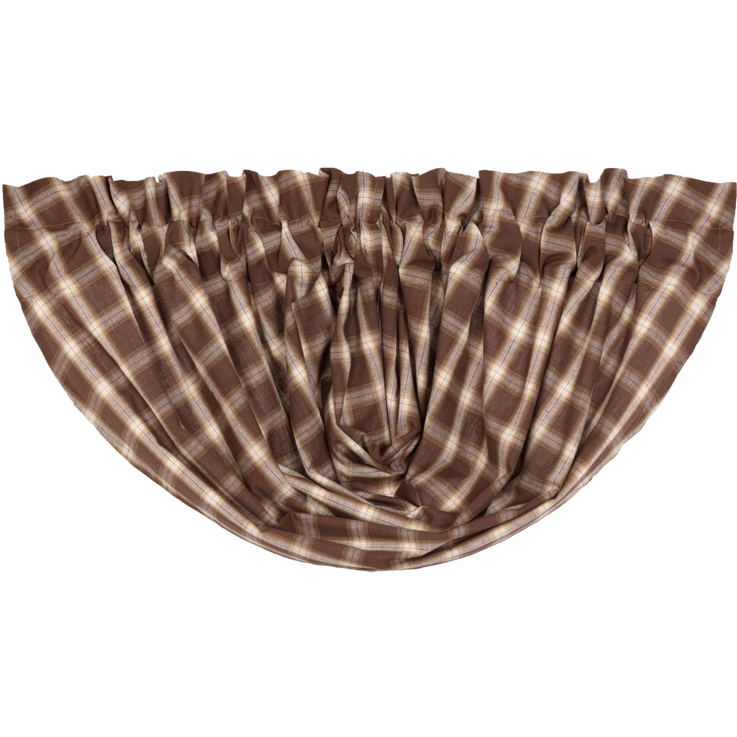 Rory Plaid Cotton Balloon Valance in Chocolate Brown