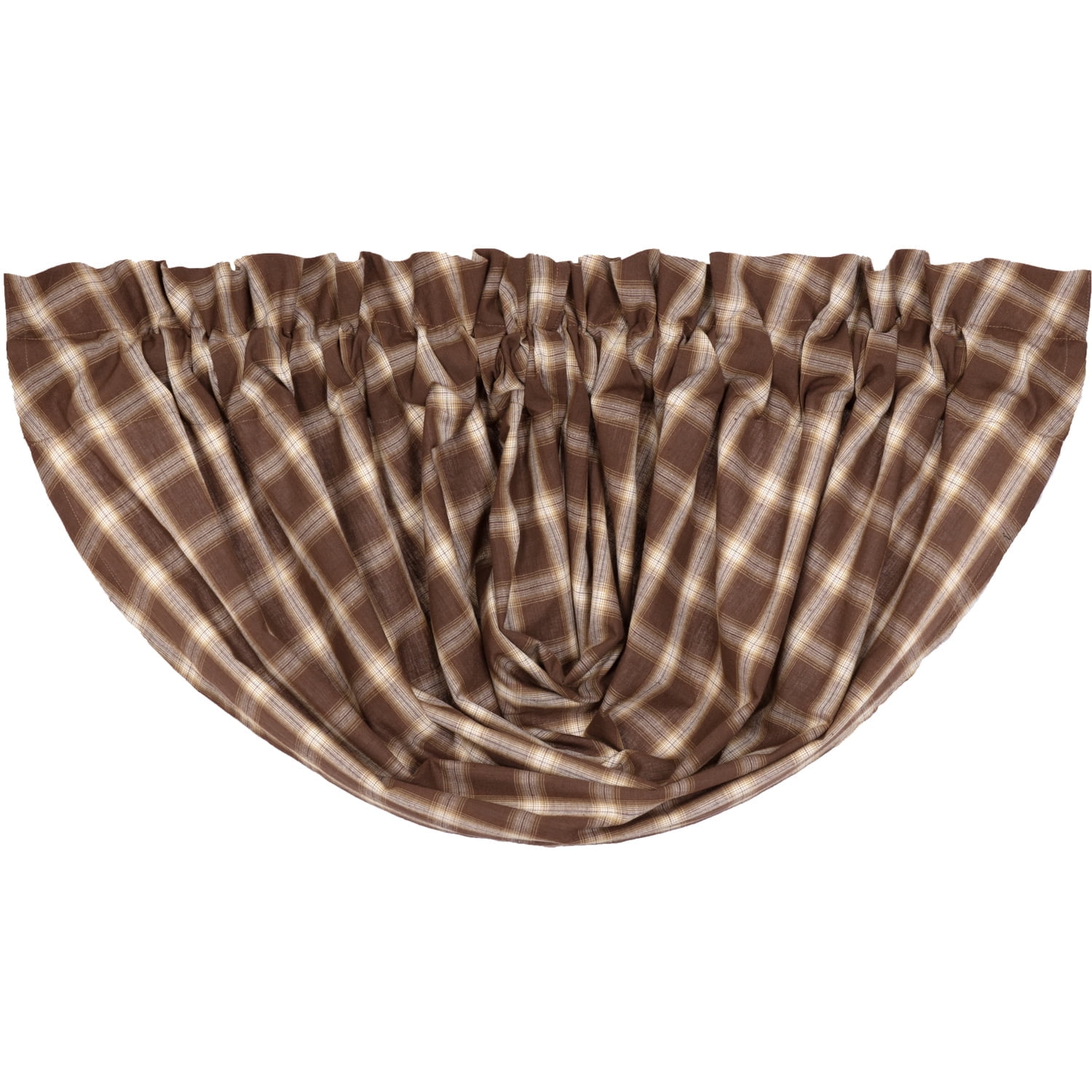 Rory Plaid Cotton Balloon Valance in Chocolate Brown