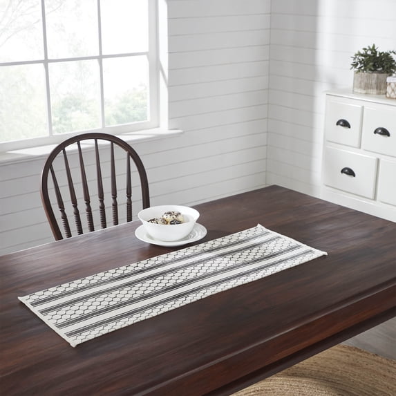 VHC Brands Runner 12x48, Cotton Dining Room, Kitchen Table Runner, Country Farmhouse Style, Down Home Collection, Rectangle 12x48, Soft White