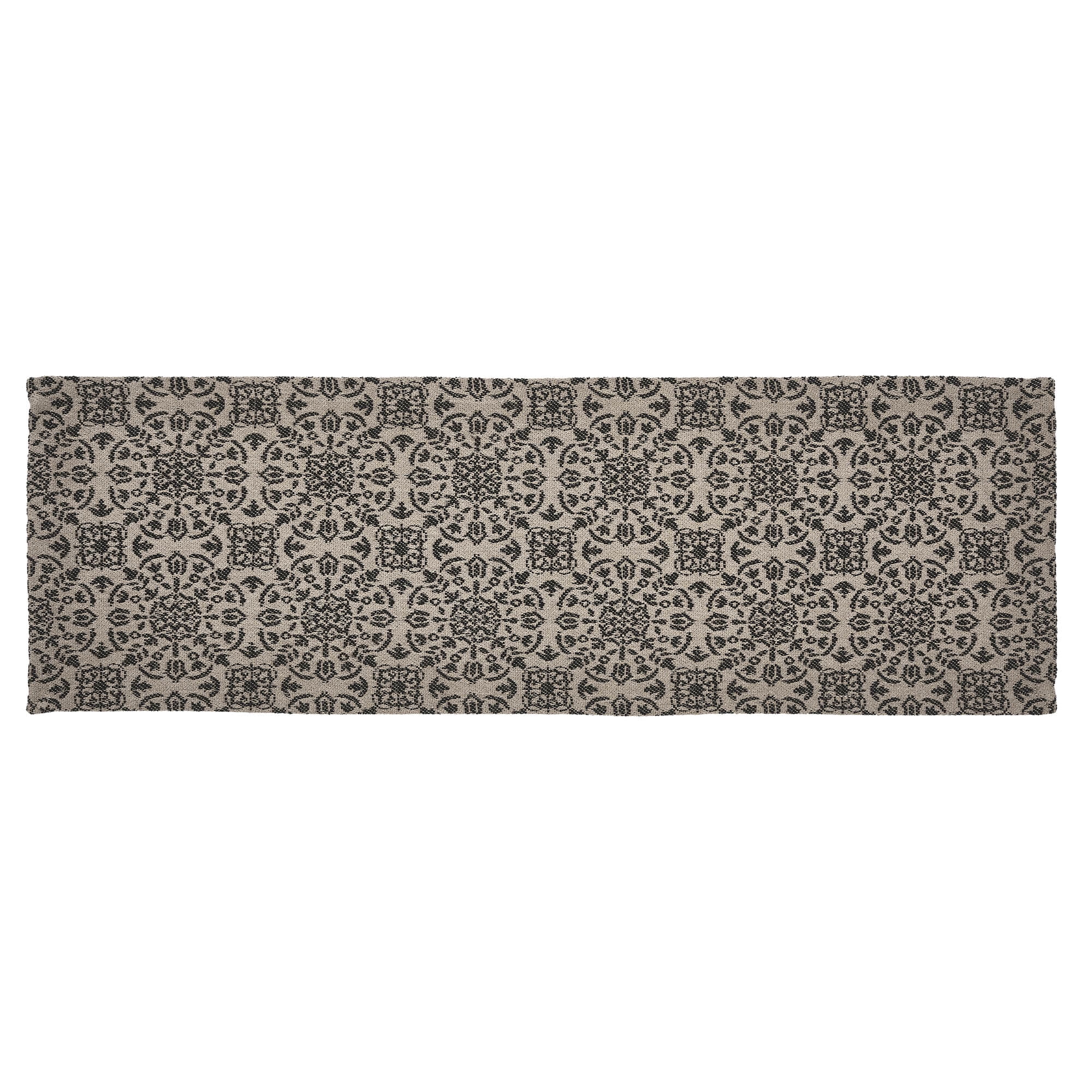 Natural Cotton Medallion Pattern Table Runner 12x48