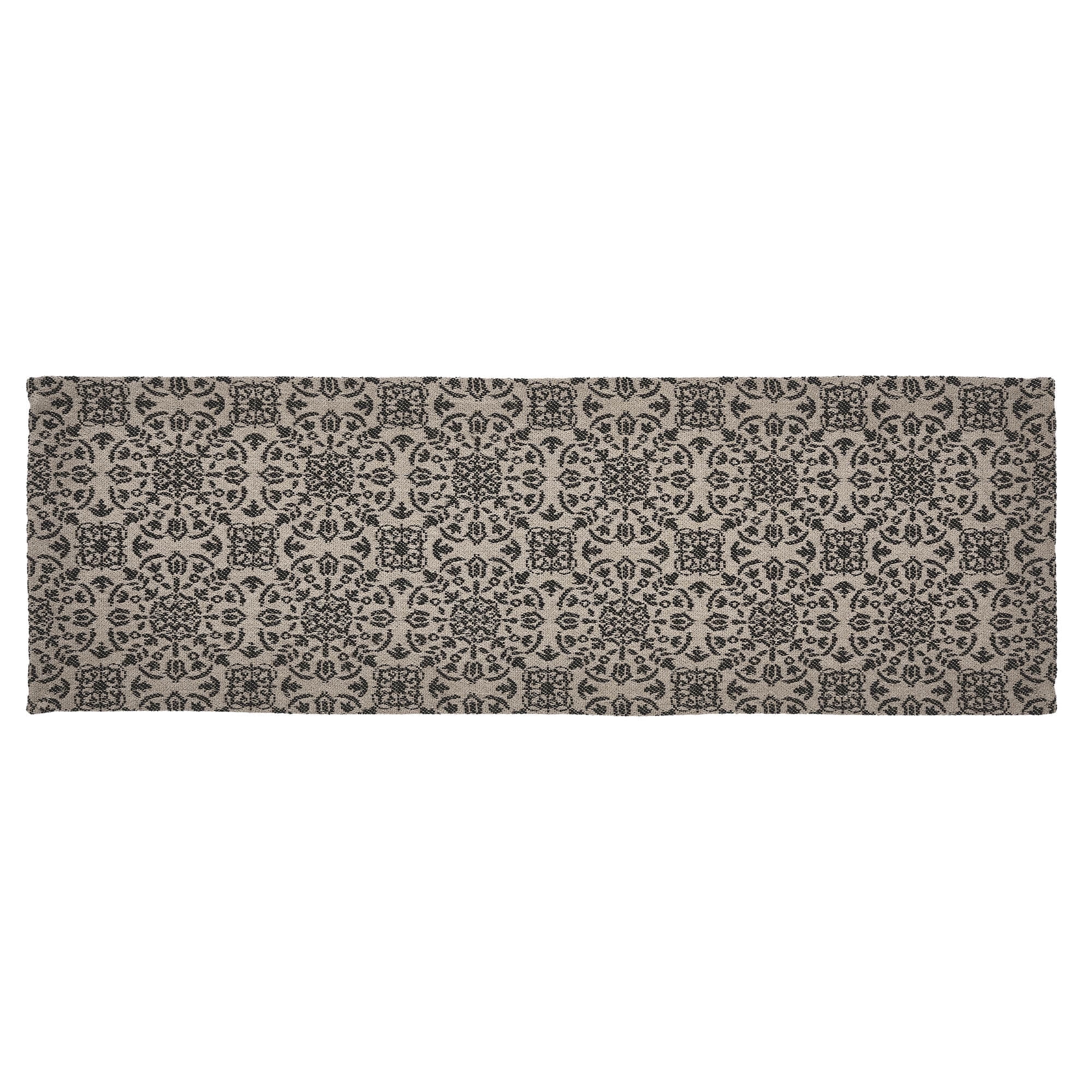 Natural Cotton Medallion Pattern Table Runner 12x48