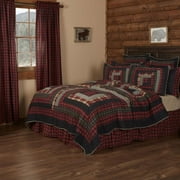 VHC Brands Rustic & Lodge Cumberland Bedding Accessory, King Quilt 105x95, Chili Pepper Red