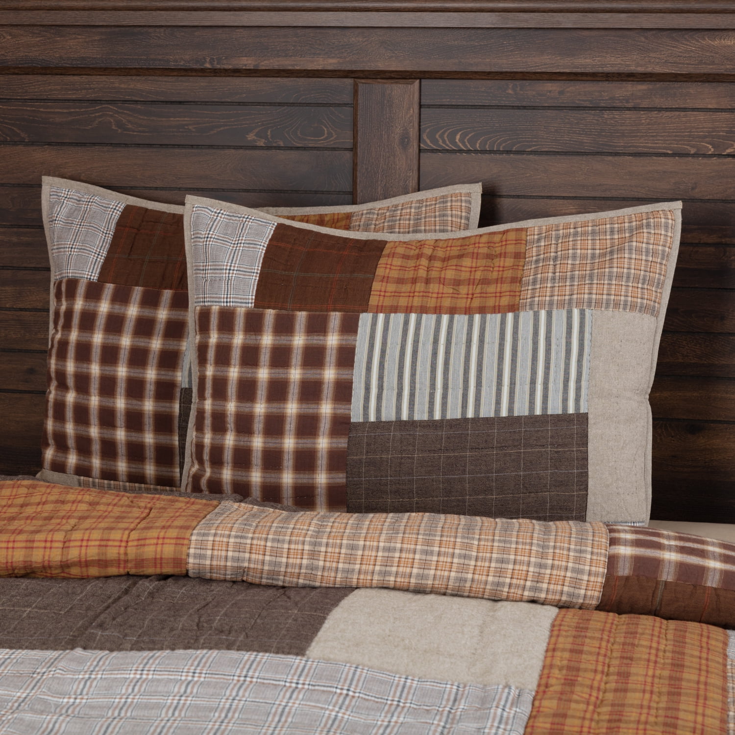 Rory Patchwork Cotton Plaid and Stripe Standard Sham