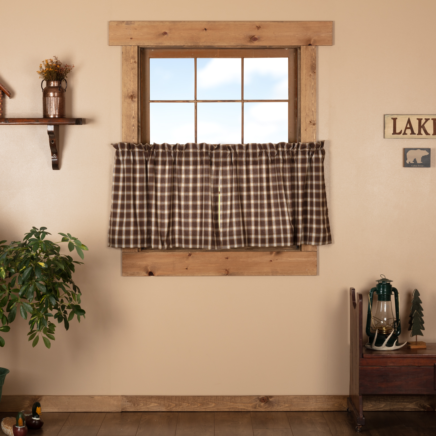 Cozy Up Your Space! VHC Brands Dawson Plaid Curtains – 63x36 Brown Panel Pair