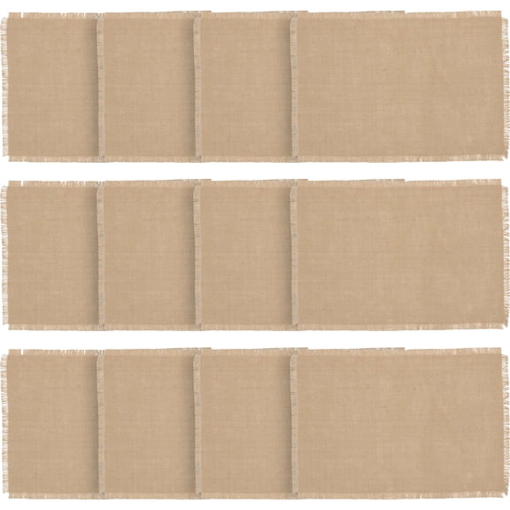 VHC Brands Rustic & Lodge Holiday Tabletop & Kitchen-Jute Burlap Natural Tan kitchen-linen-sets, Placemat 12x18, 12 Pack