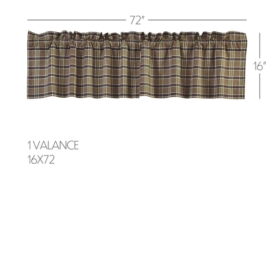 VHC Brands Rustic & Lodge Kitchen Window Curtains-Wyatt Tan Bedding Accessory, 16x72