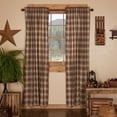 thumbnail image 1 of VHC Brands Rustic & Lodge Window Curtains - Dawson Star Brown Scalloped Curtain Panel Pair 84x40, 1 of 5