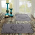 thumbnail image 1 of VHC Brands Sandy Burlap Seashells Nautical Cotton Coastal Tabletop Kitchen Stenciled Placemat Set of 6, Set 12x18, Grey, 1 of 4