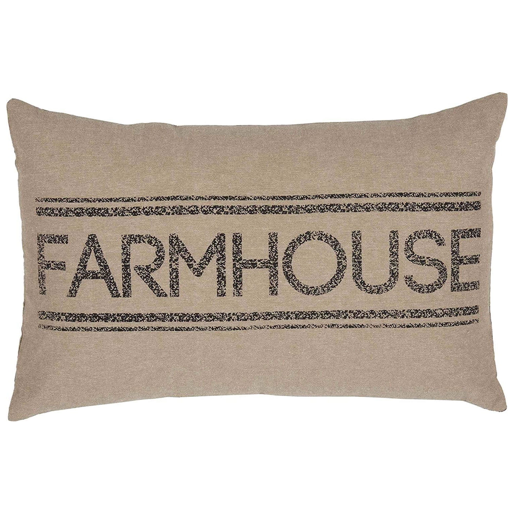 Sawyer Mill Beige Cotton Farmhouse Rectangular Pillow 14x22"