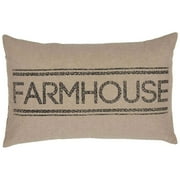 VHC Brands Sawyer Mill 14x22" Rectangular Pillow, Farmhouse, Charcoal