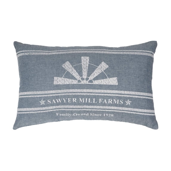 VHC Brands Sawyer Mill 14x22" Rectangular Throw Pillow, Windmill, Blue