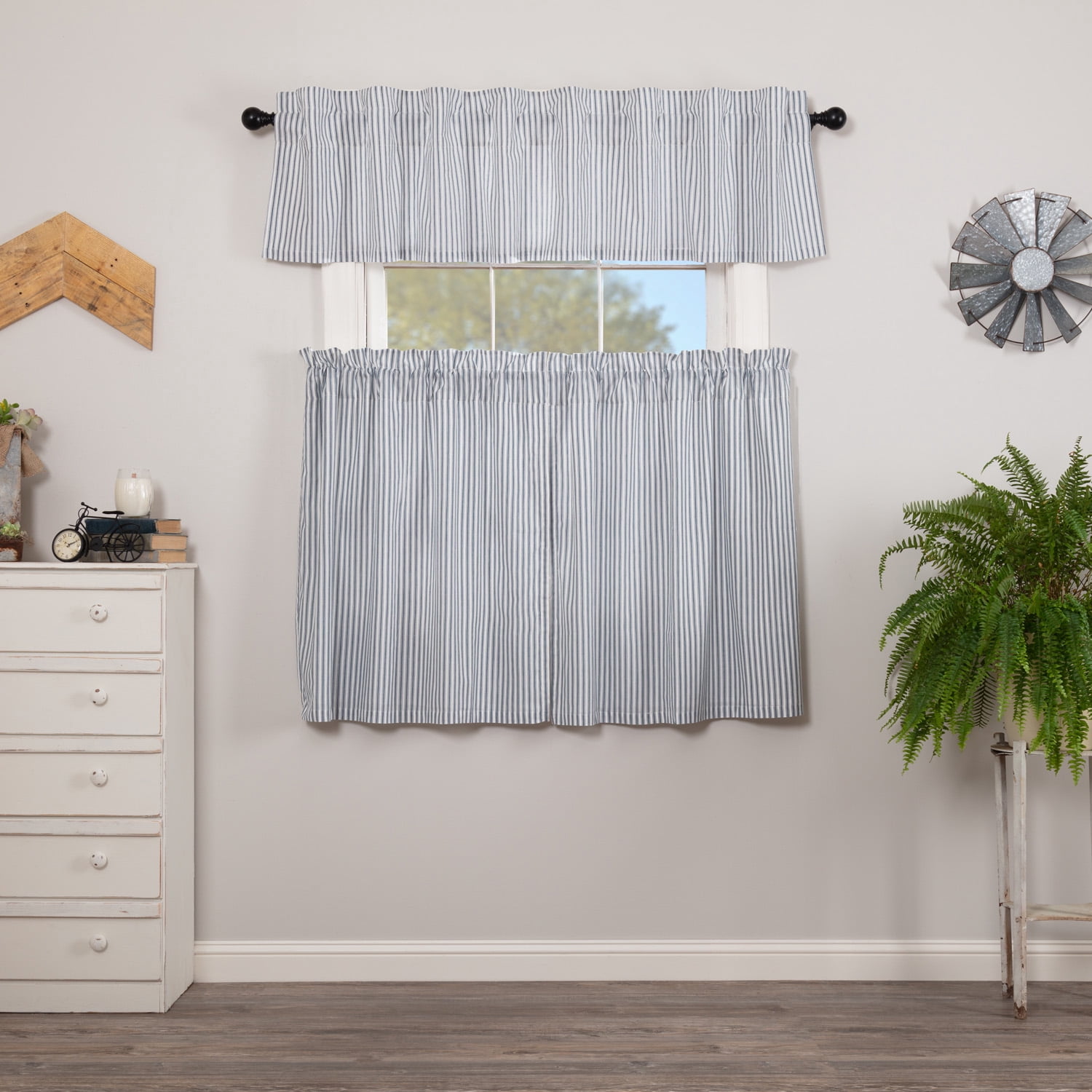 VHC Brands Sawyer Mill Ticking Stripe Curtain - Thumbnail 2