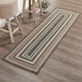thumbnail image 1 of VHC Brands Sawyer Mill, Braided Jute Runner Rug, Non-Skid Pad, Rectangle, Charcoal Creme, 24x78, 1 of 11