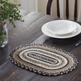 thumbnail image 1 of VHC Brands Sawyer Mill, Dining Table Placemat, Braided Jute, Oval, Charcoal Creme, 10x16, 1 of 9