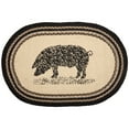 thumbnail image 1 of VHC Brands Sawyer Mill Farmhouse Charcoal Pig Jute Kitchen Floor Oval Rug, 1 of 8