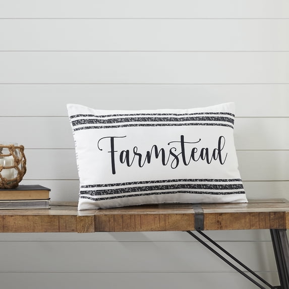 VHC Brands, Sawyer Mill 'Farmstead' Pillow, Black, 14x23