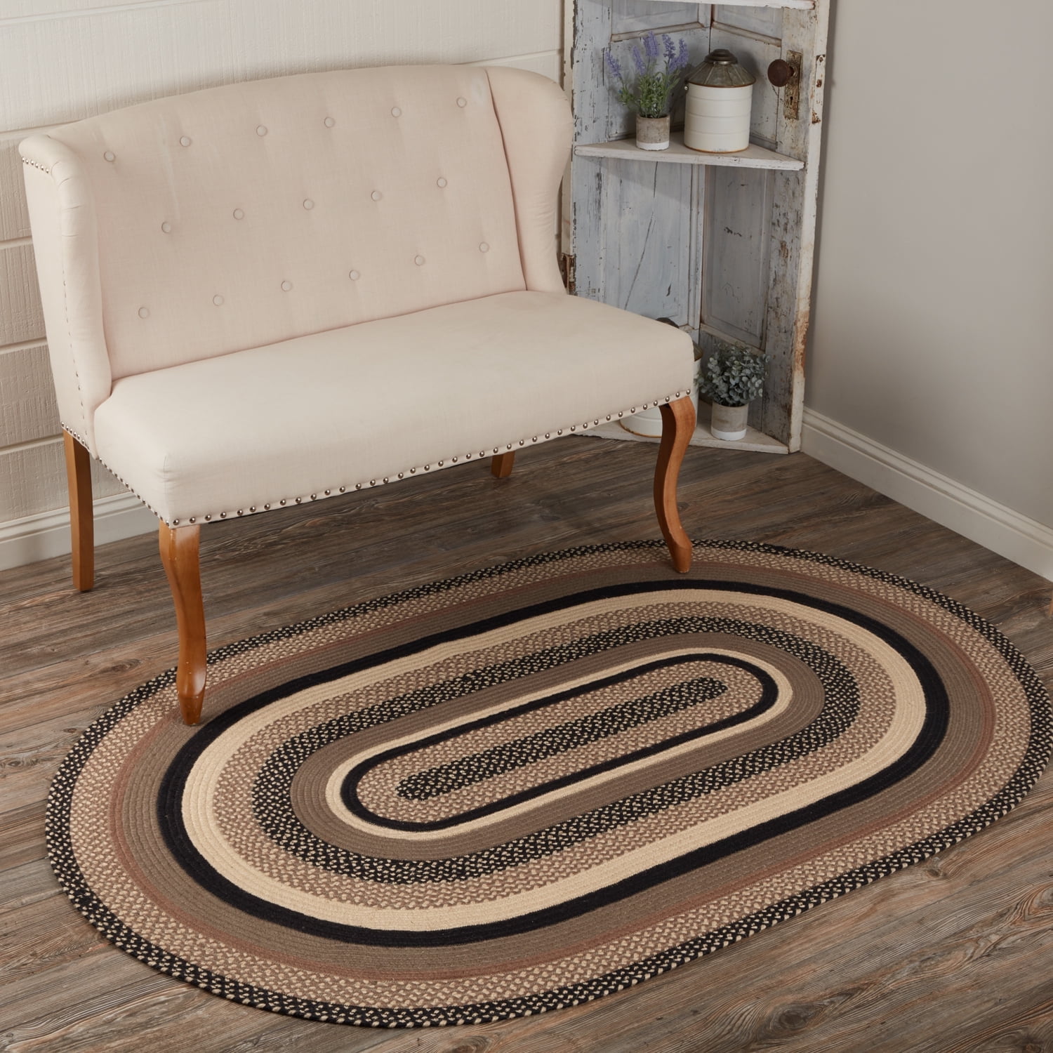 VHC Brands Sawyer Mill Jute Area Rug Farmhouse Country Style Floor Mat ...