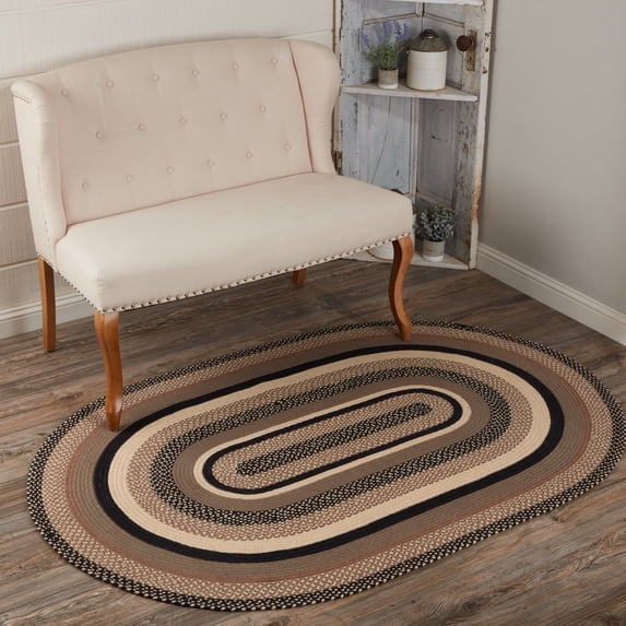 VHC Brands Sawyer Mill Jute Area Rug Farmhouse Country Style Floor Mat Non Skid Pad 48x72