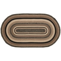 VHC Brands Sawyer Mill Jute Oval Rug & Non Skid Pad, White, Asphalt, & Gray